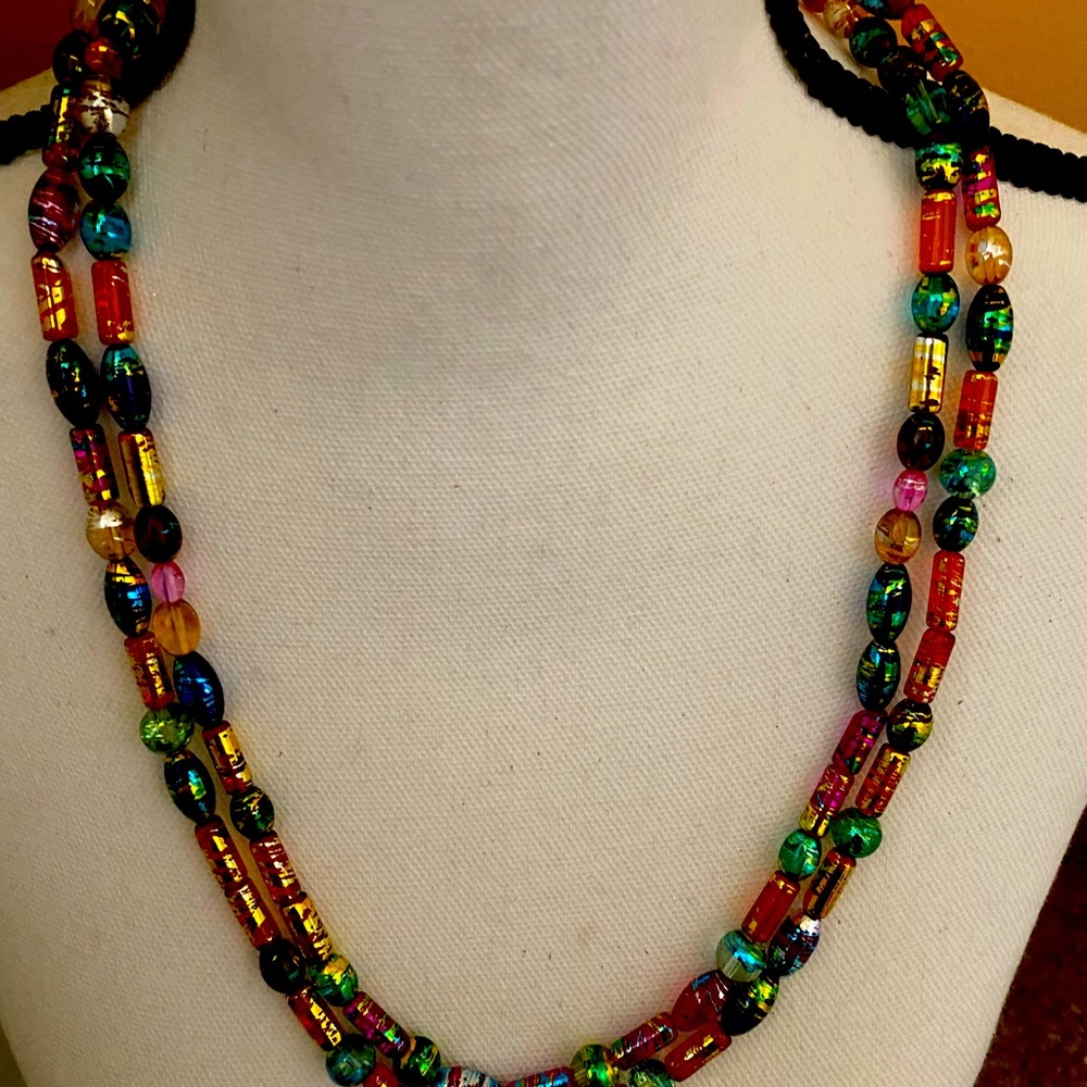 A complete set with matching earrings and bracelet. Everything shown here.